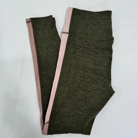 Kyodan Heathered Olive Green and Pale Pink Leggings Size Medium - Picture 3 of 8